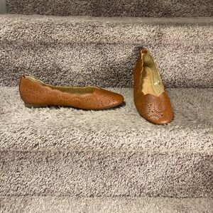 Serra Brown Scalloped Flats Memory Foam Comfort Women’s 9 Coastal Cowgirl